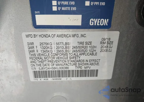 2019 Acura Mdx Tech Pkg из США, поврежденный, VIN 5J8YD4H58KL006386